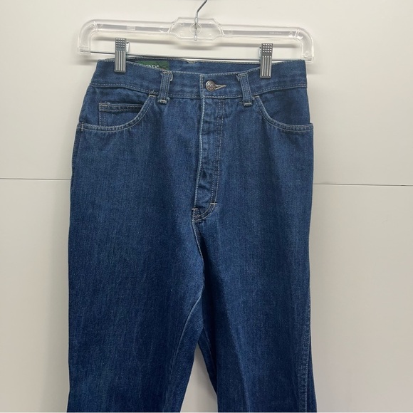 Vtg Lacoste Izod Jeans Women Sz 12 Wide Leg High Waisted Blue Denim Logo Retro - Picture 3 of 10